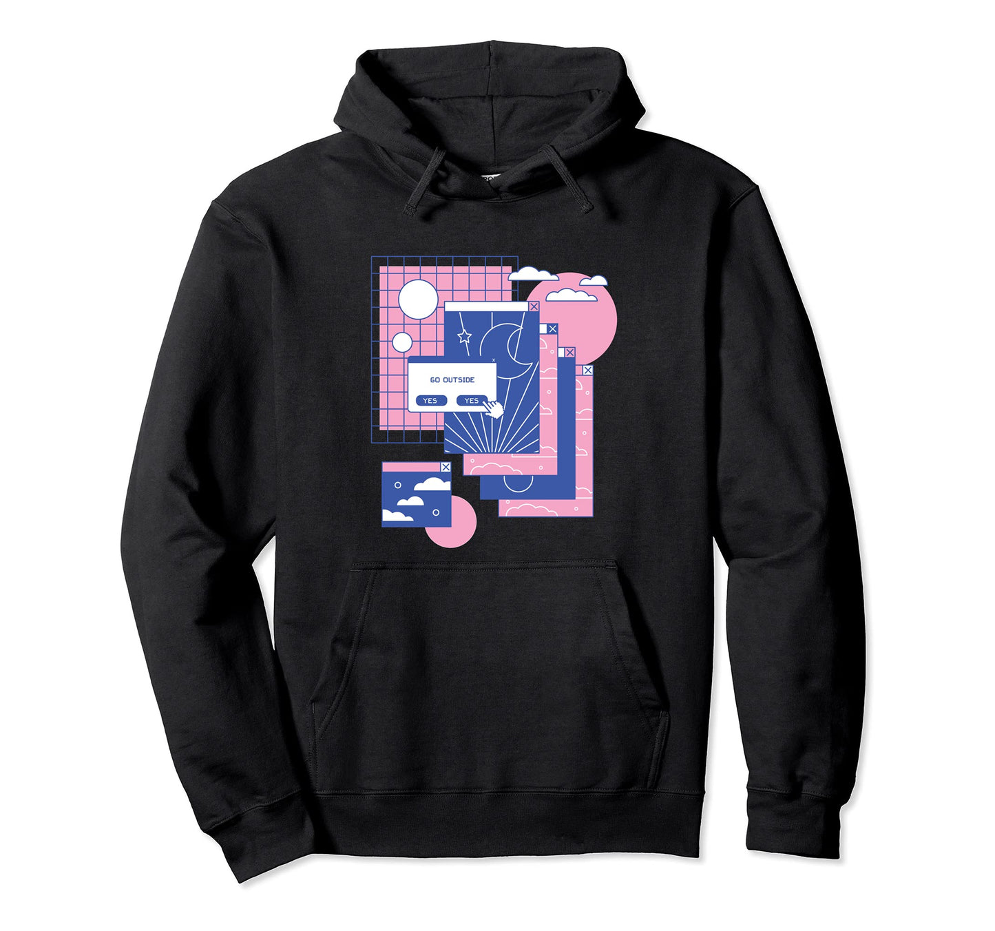 Vaporwave Aesthetic Grunge Kawaii E 90S Hoodie - Graphic Print Men Women