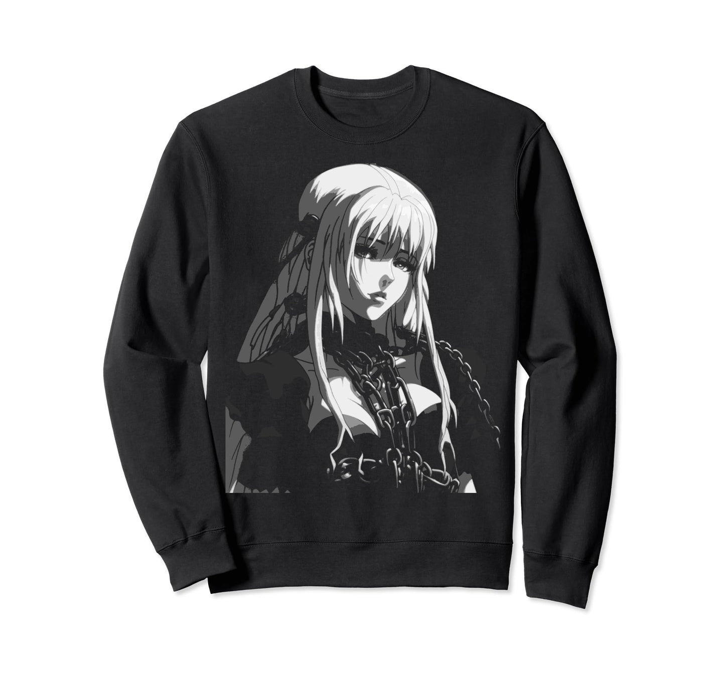 Aesthetic Goth Anime Sad Soft Sweatshirt - Minimalist Print for Adults