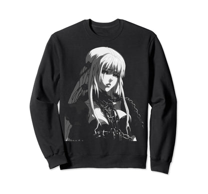 Aesthetic Goth Anime Sad Soft Sweatshirt - Minimalist Print for Adults