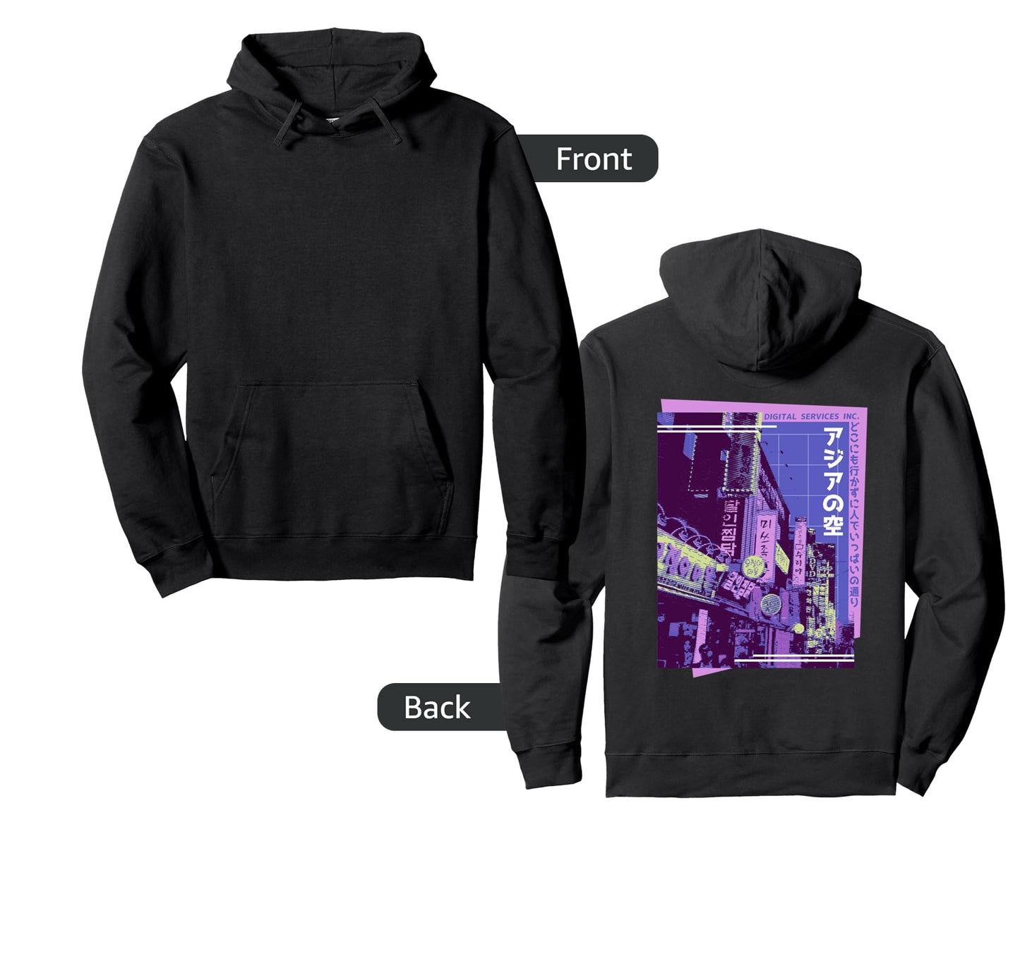 Japanese City Dark Aesthetic Hoodie - Casual Everyday Wear Men Women