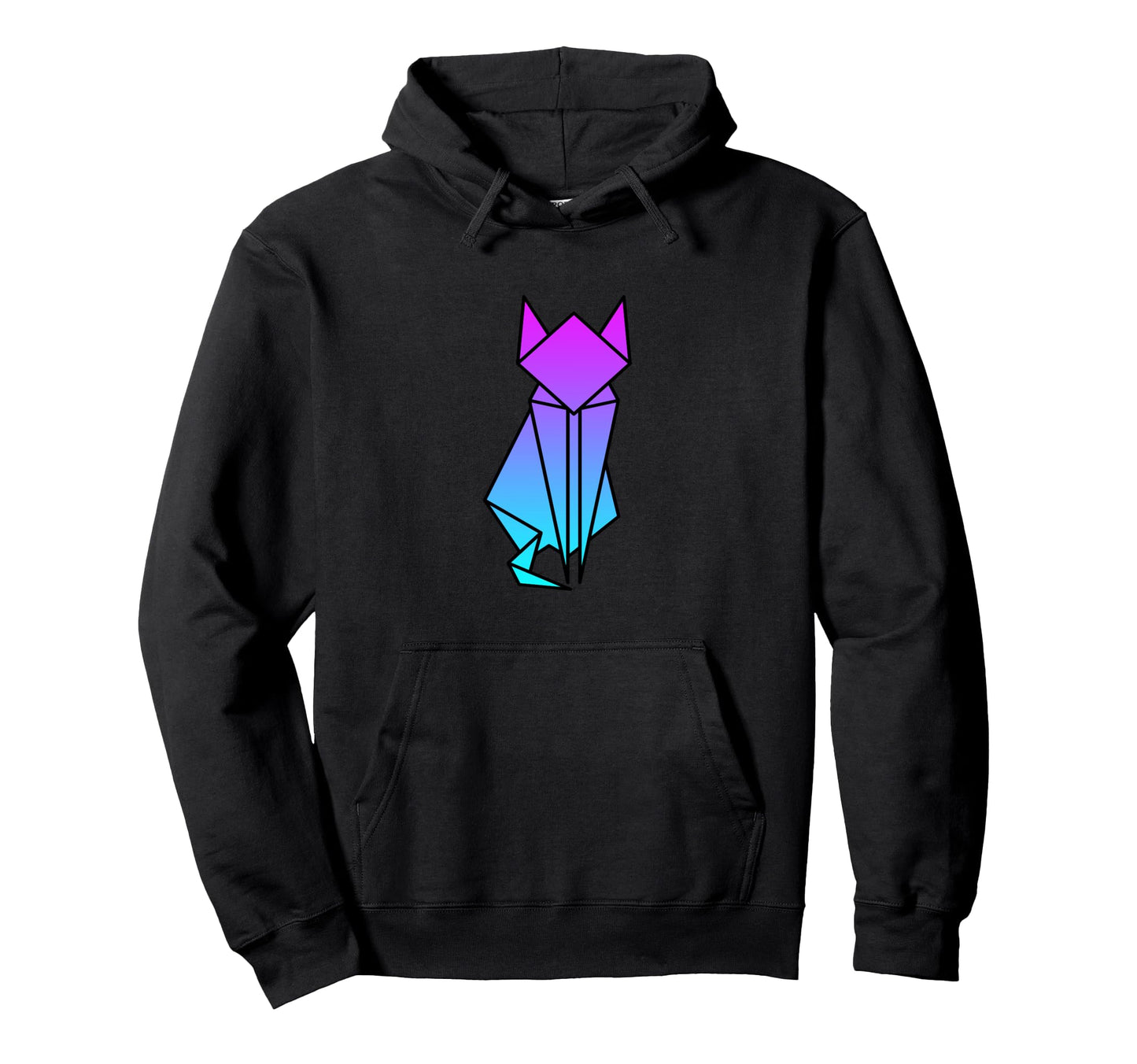 Cat Origami Vaporwave Aesthetic Hoodie - Casual Everyday Wear Men Women