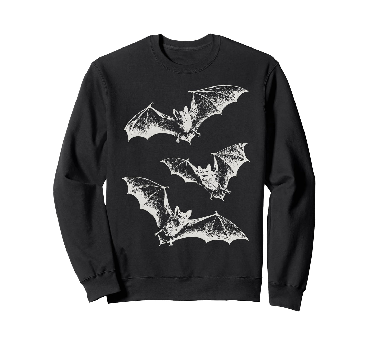 Three Bats Y2K 90S Gothic Grunge Sweatshirt - Aesthetic Graphic Men Women