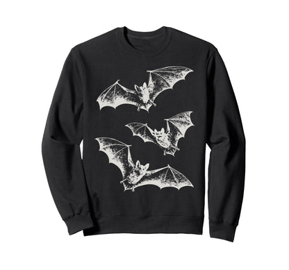 Three Bats Y2K 90S Gothic Grunge Sweatshirt - Aesthetic Graphic Men Women