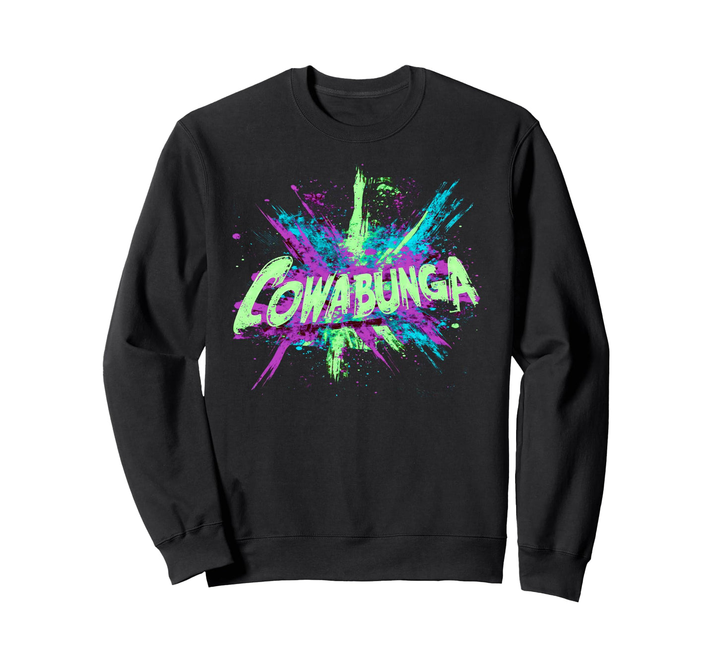 Cowabunga 80S 90S Nostalgia Slang Sweatshirt - Minimalist Print for Adults