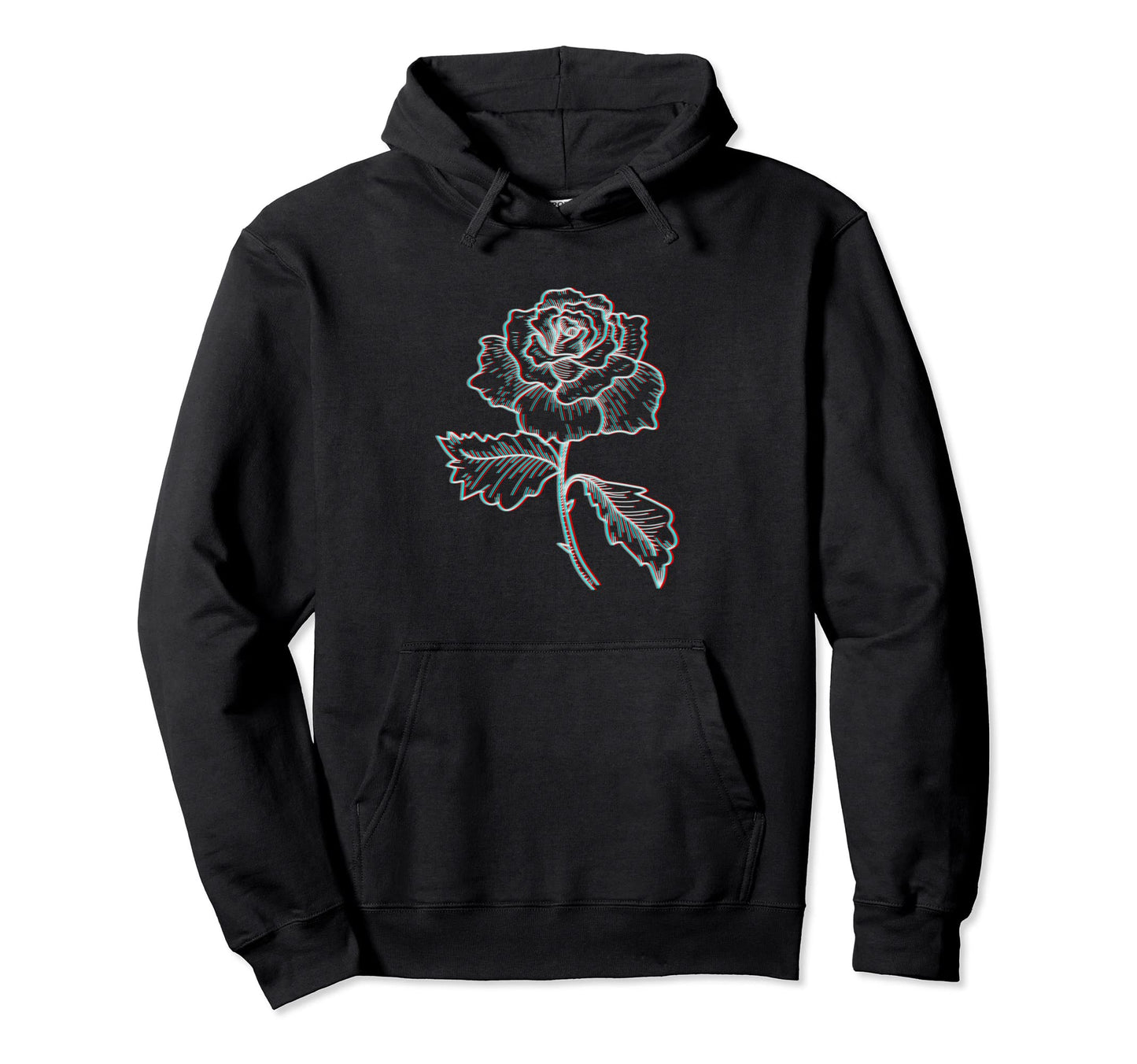 Glitch Rose Aesthetic Vaporwave Hoodie - Unique Graphic for Adults