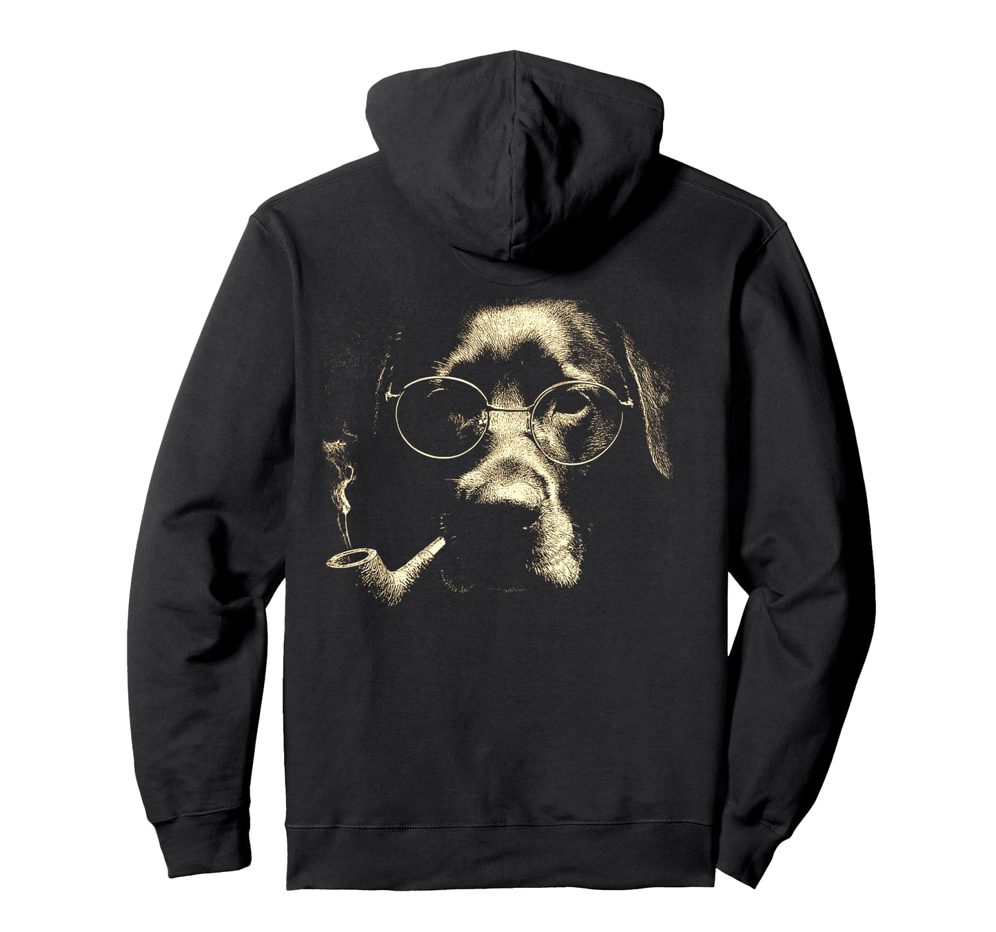 Labrador Retriever Glasses Smoking Pipe Hoodie - Graphic Print Unisex