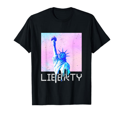 Liberty Statue Vaporwave Aesthetic T-Shirt - Trendy Graphic for Adults