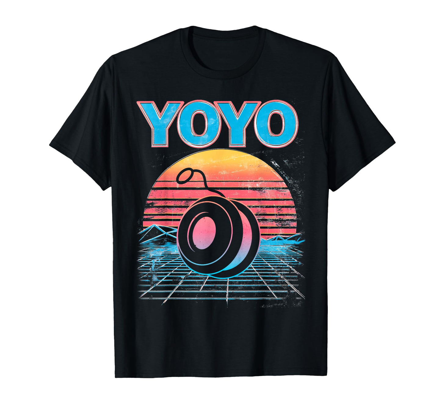 Yoyo Toy Vaporwave Aesthetic Sunset T-Shirt - Novelty Apparel Unisex