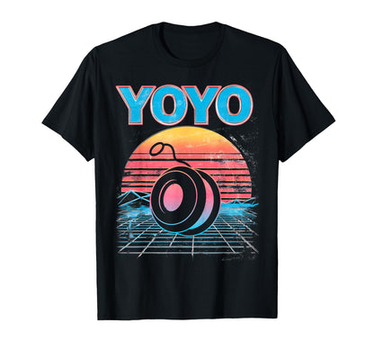 Yoyo Toy Vaporwave Aesthetic Sunset T-Shirt - Novelty Apparel Unisex