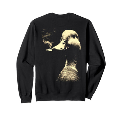 Funny Grunge Smoking Duck Animal Vibes Sweatshirt - Trendy Graphic Unisex