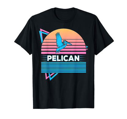 Pelican Vaporwave Aesthetic T-Shirt - Minimalist Print for Adults