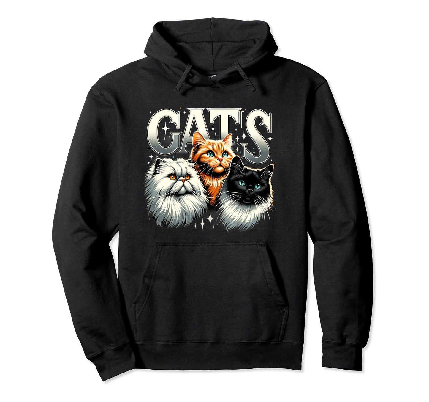 Cat Bootleg Grunge 90S Hoodie - Custom Art Print for Adults