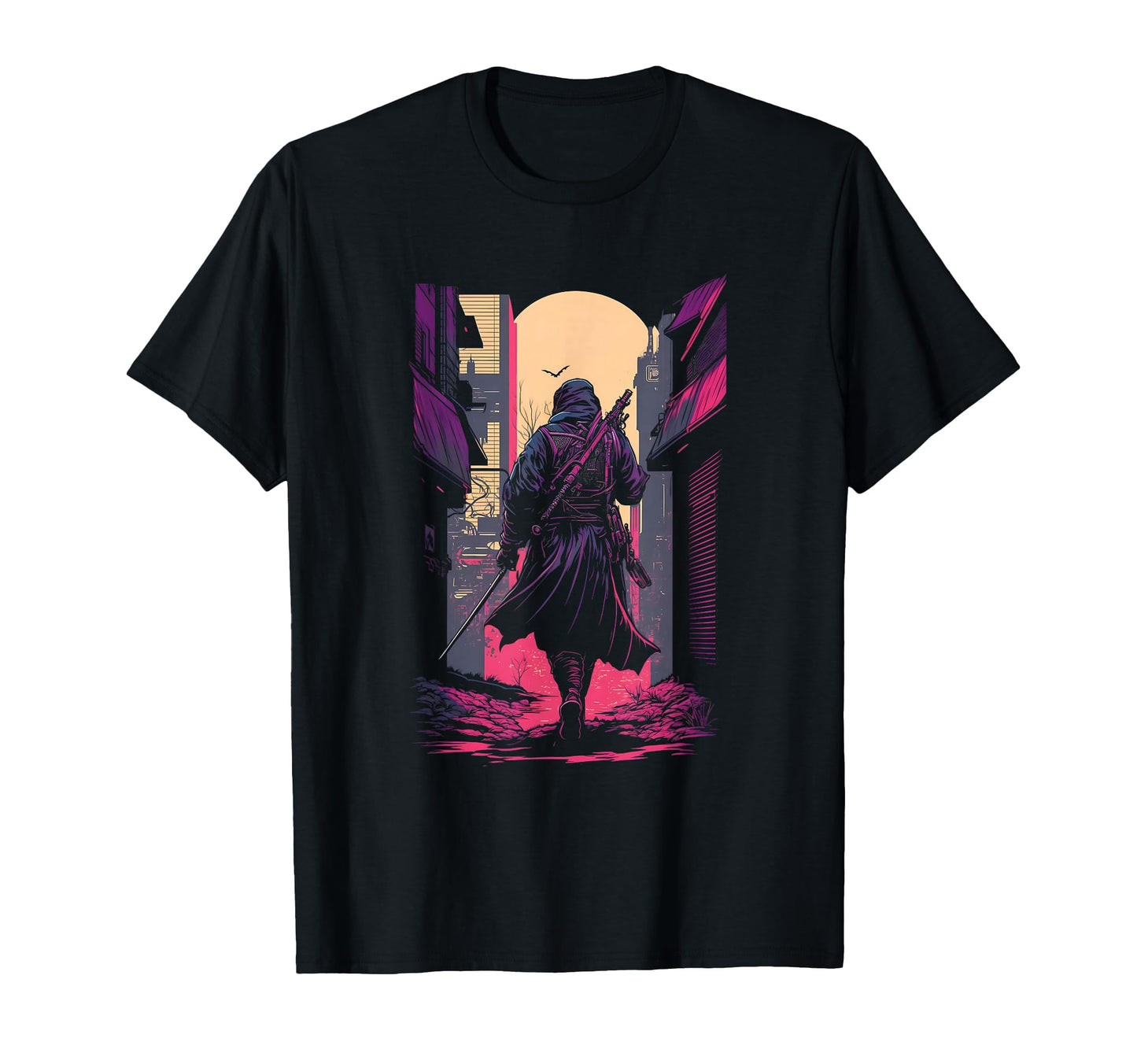 Cyberpunk Samurai Japanese Vaporwave T-Shirt - Novelty Apparel for Adults