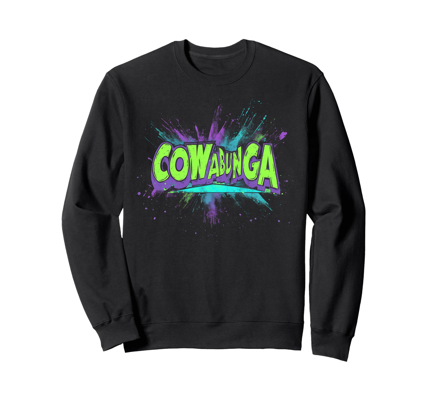 Cowabunga 80S 90S Nostalgia Slang Sweatshirt - Streetwear Style Unisex