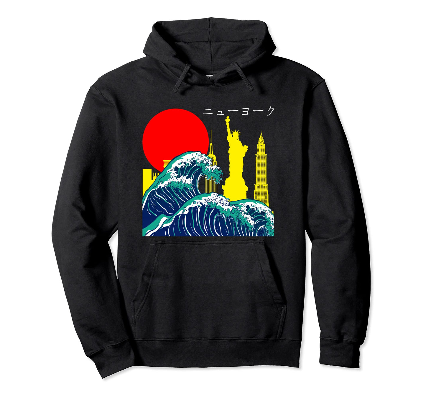 Japan Wave Grunge Anime Vaporwave Skyline Hoodie - Streetwear Style Unisex