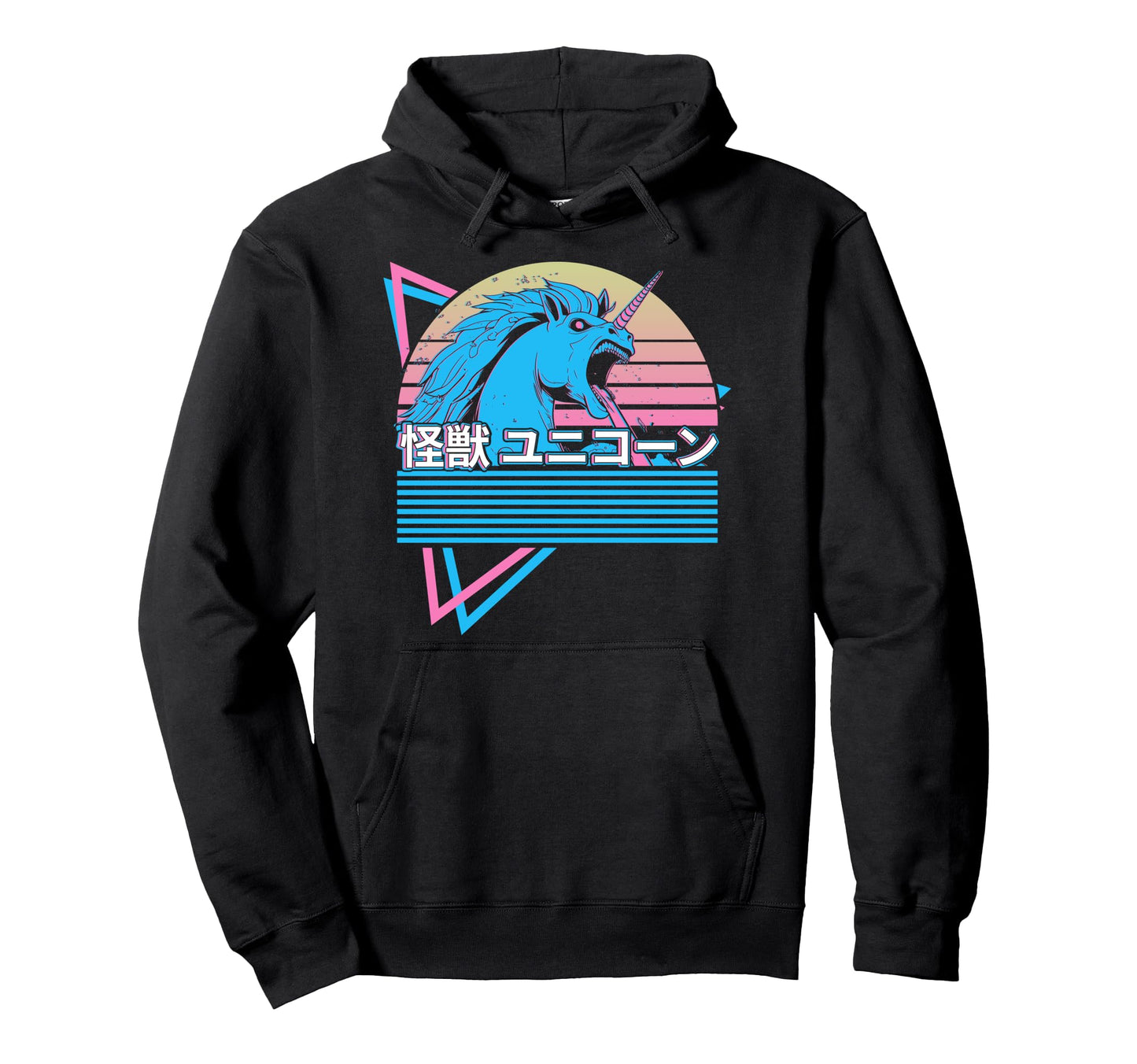 Vaporwave Aesthetic Kaiju Unicorn Hoodie - Custom Art Print for Adults