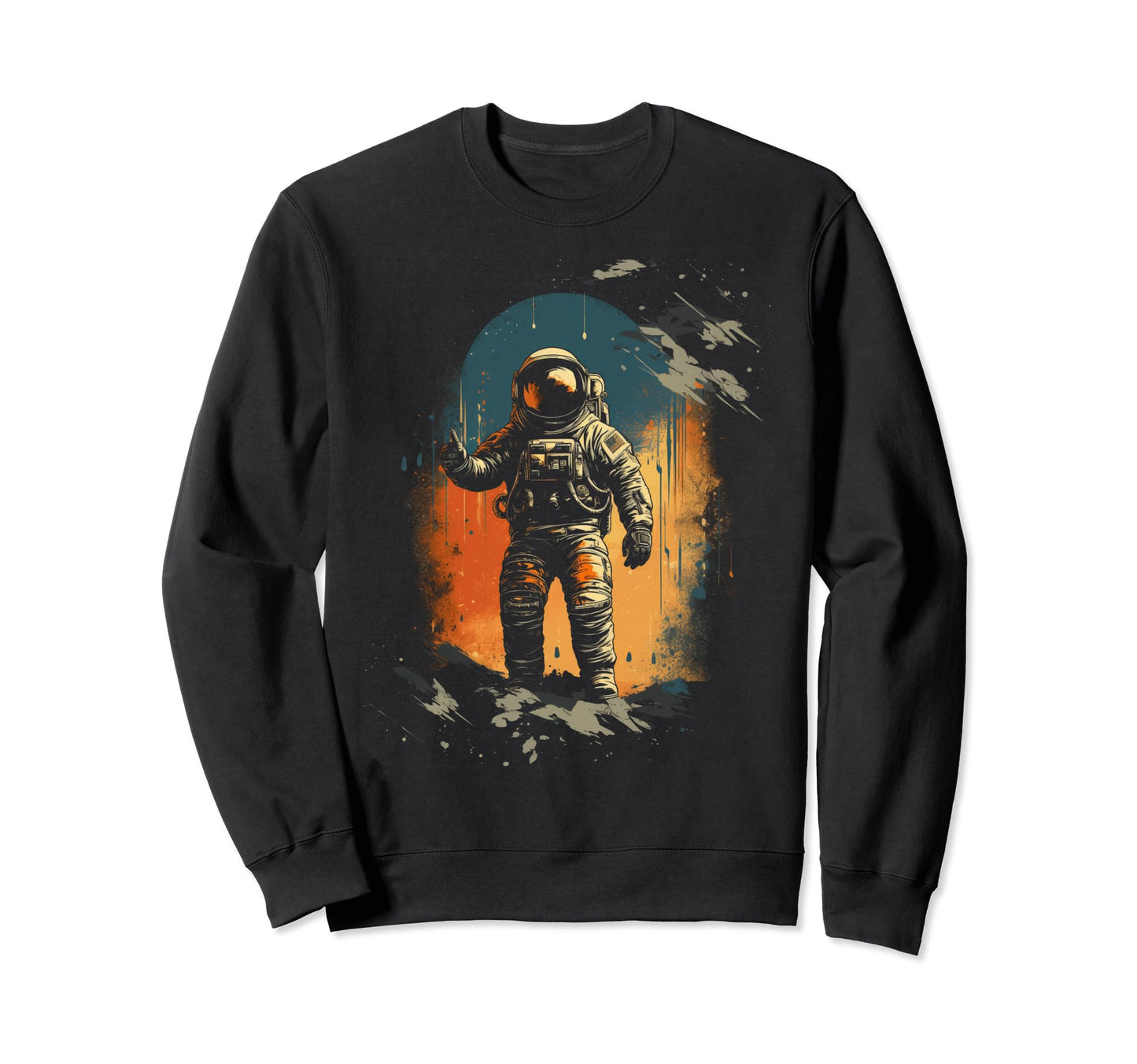 Astronaut Space Distressed 90S Grunge Sweatshirt - Trendy Graphic Unisex