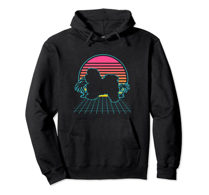 Havanese Dog 80S Vaporwave Aesthetic Hoodie - Minimalist Print for Adults