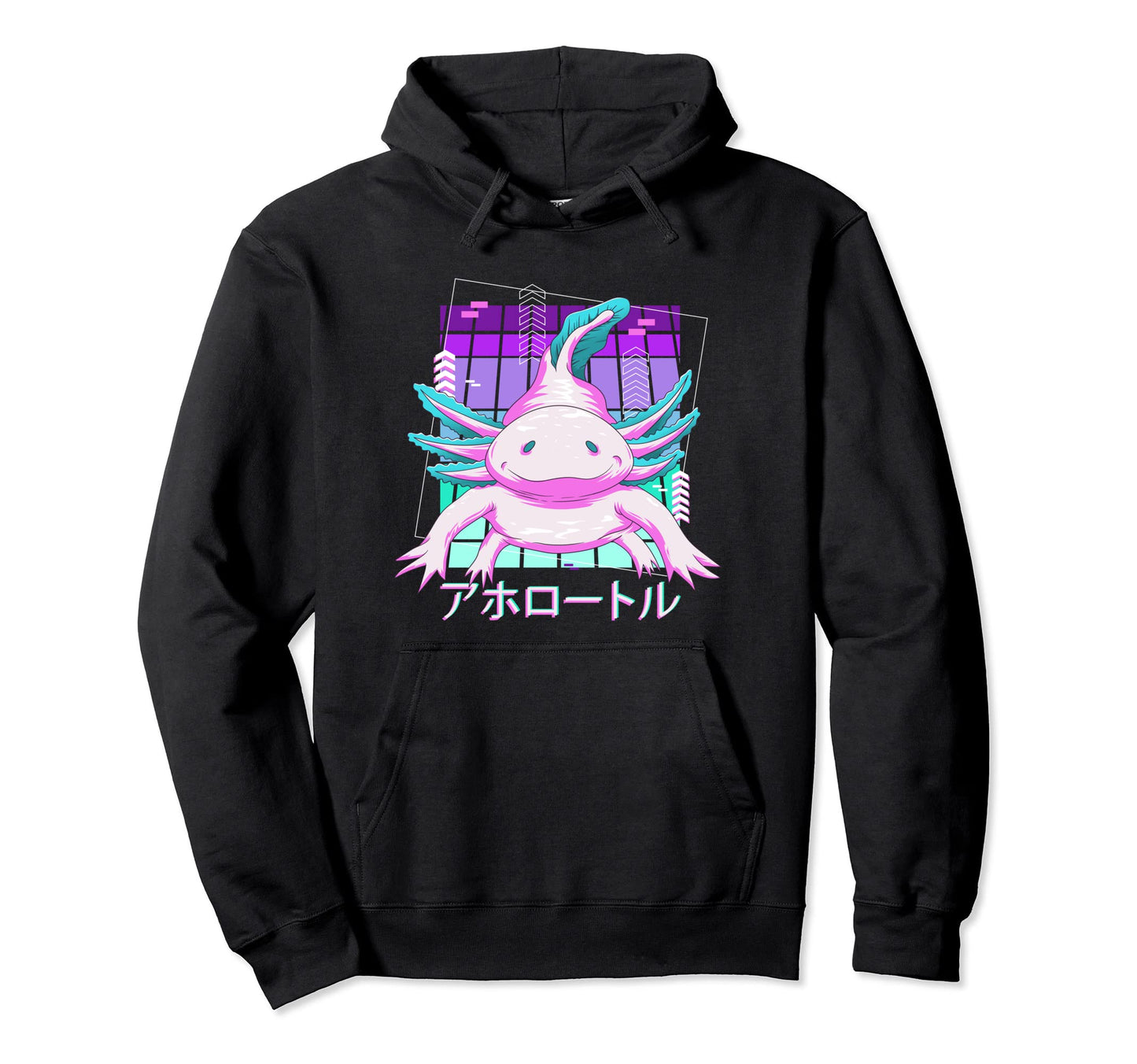 Axolotl Vaporwave Aesthetic 90S Hoodie - Custom Art Print Men Women