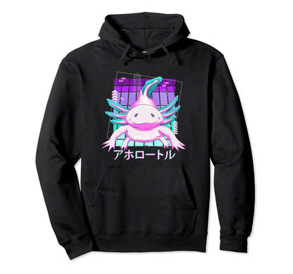 Axolotl Vaporwave Aesthetic 90S Hoodie - Custom Art Print Men Women