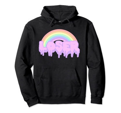 Loser 90S Pastel Grunge Aesthetic Rainbow Hoodie - Minimalist Print Unisex