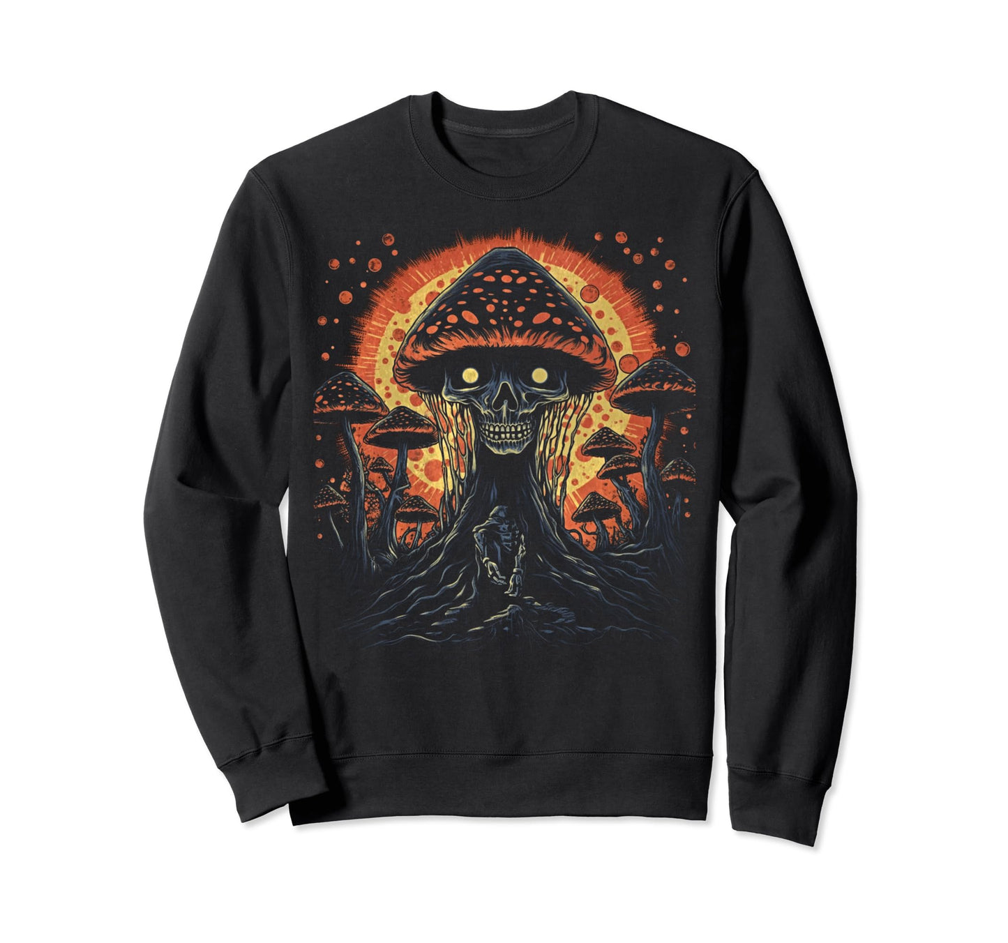 90S Grunge Mushroom Art Sweatshirt - Fun Novelty Design Men Women