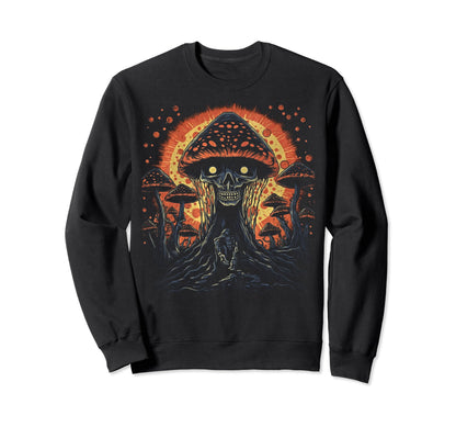 90S Grunge Mushroom Art Sweatshirt - Fun Novelty Design Men Women