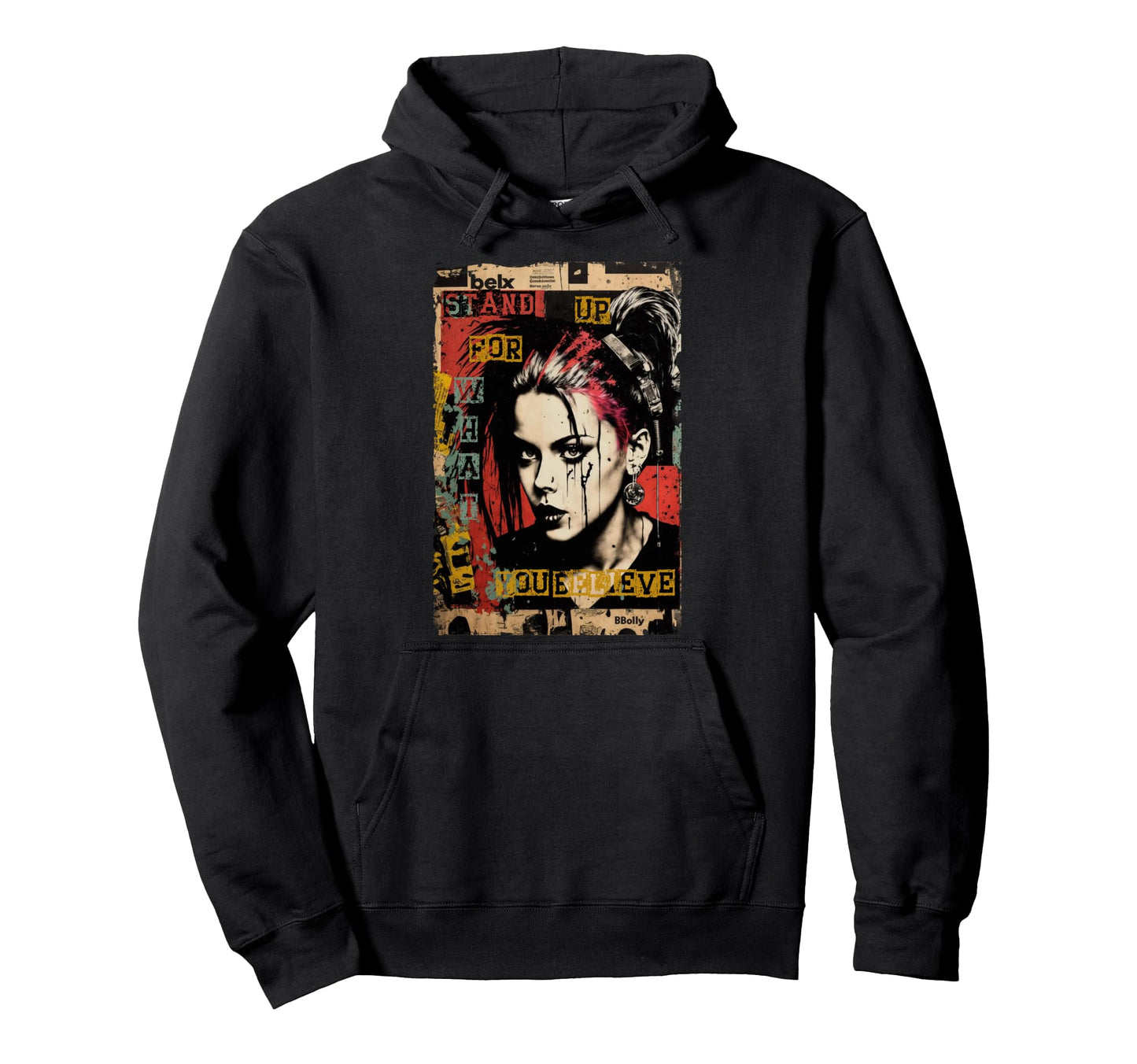 Punk Graffiti Grunge 90S Colorful Hoodie - Casual Everyday Wear Unisex