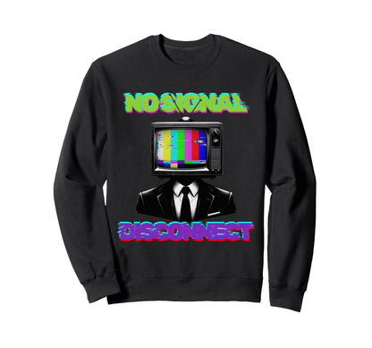 Tv Head Glitch Color Bars Surreal Sweatshirt - Streetwear Style Unisex