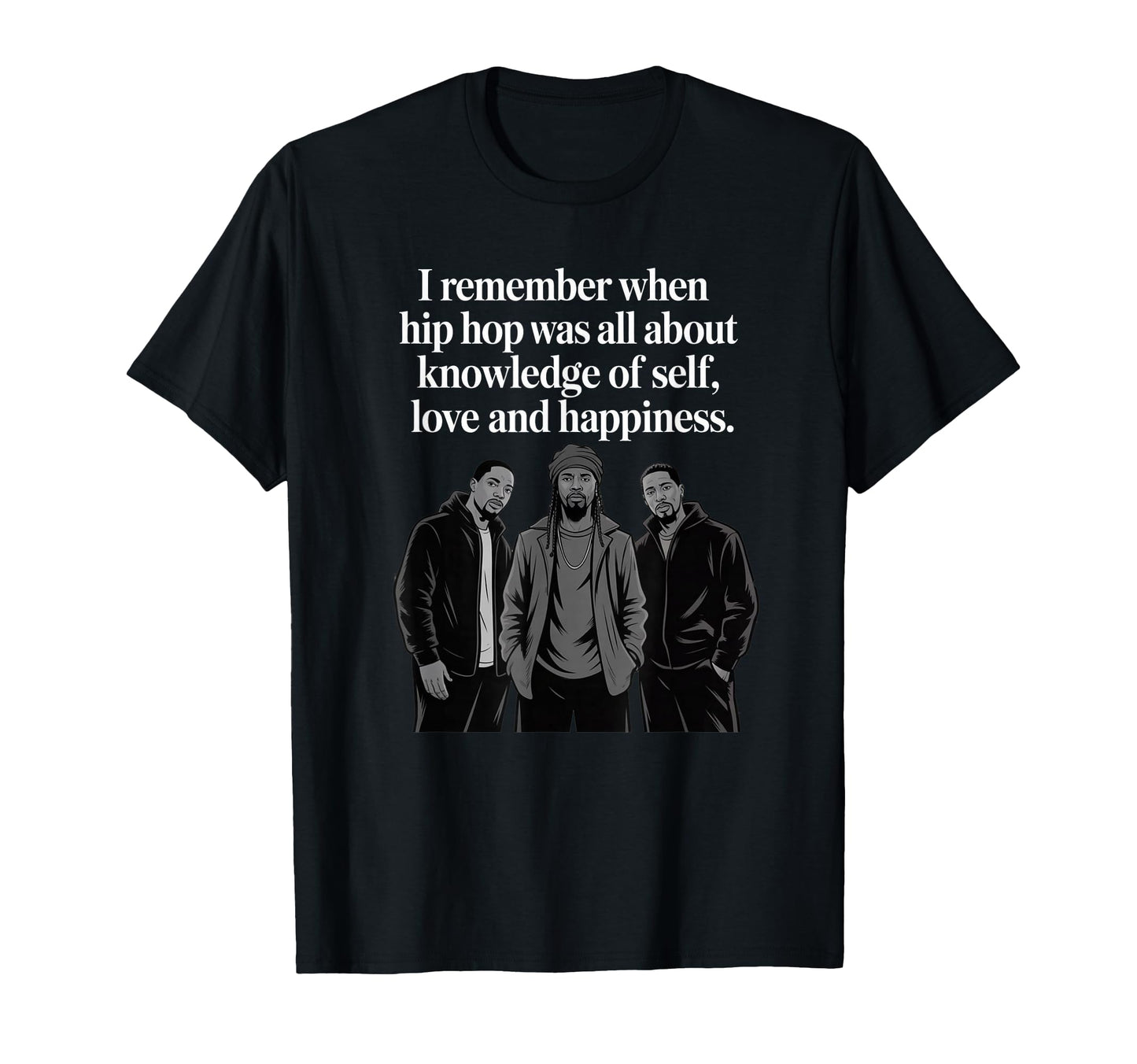Old School Hip Hop Knowledge Self T-Shirt - Minimalist Print for Adults