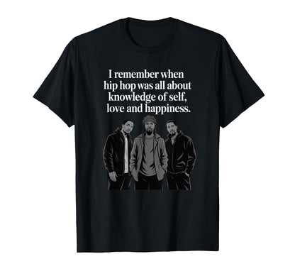 Old School Hip Hop Knowledge Self T-Shirt - Minimalist Print for Adults