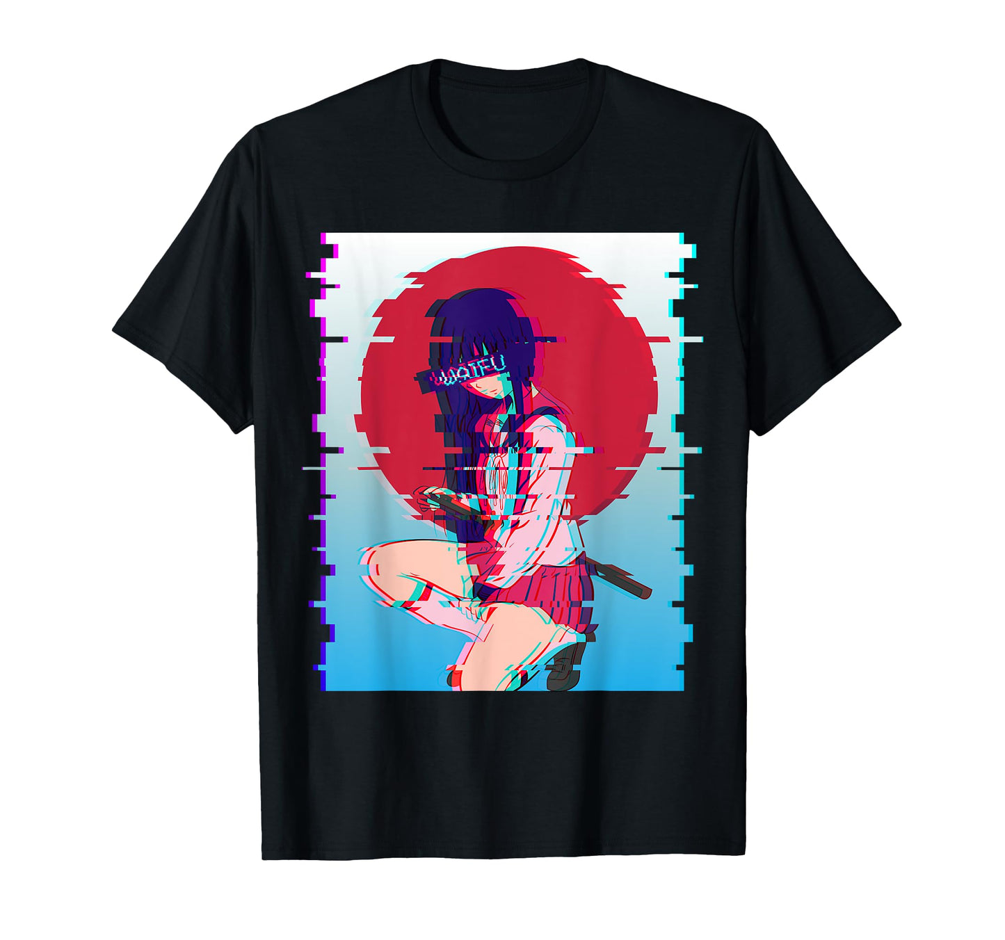 Waifu Anime School Japanese Aesthetic T-Shirt - Novelty Apparel for Adults