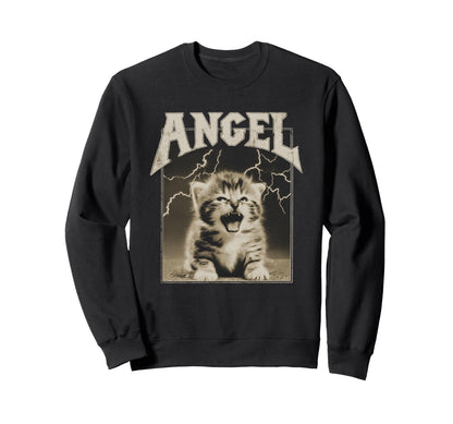 Y2K Cat Silly Angel 90S 2000S Grunge Sweatshirt - Trendy Graphic for Adults