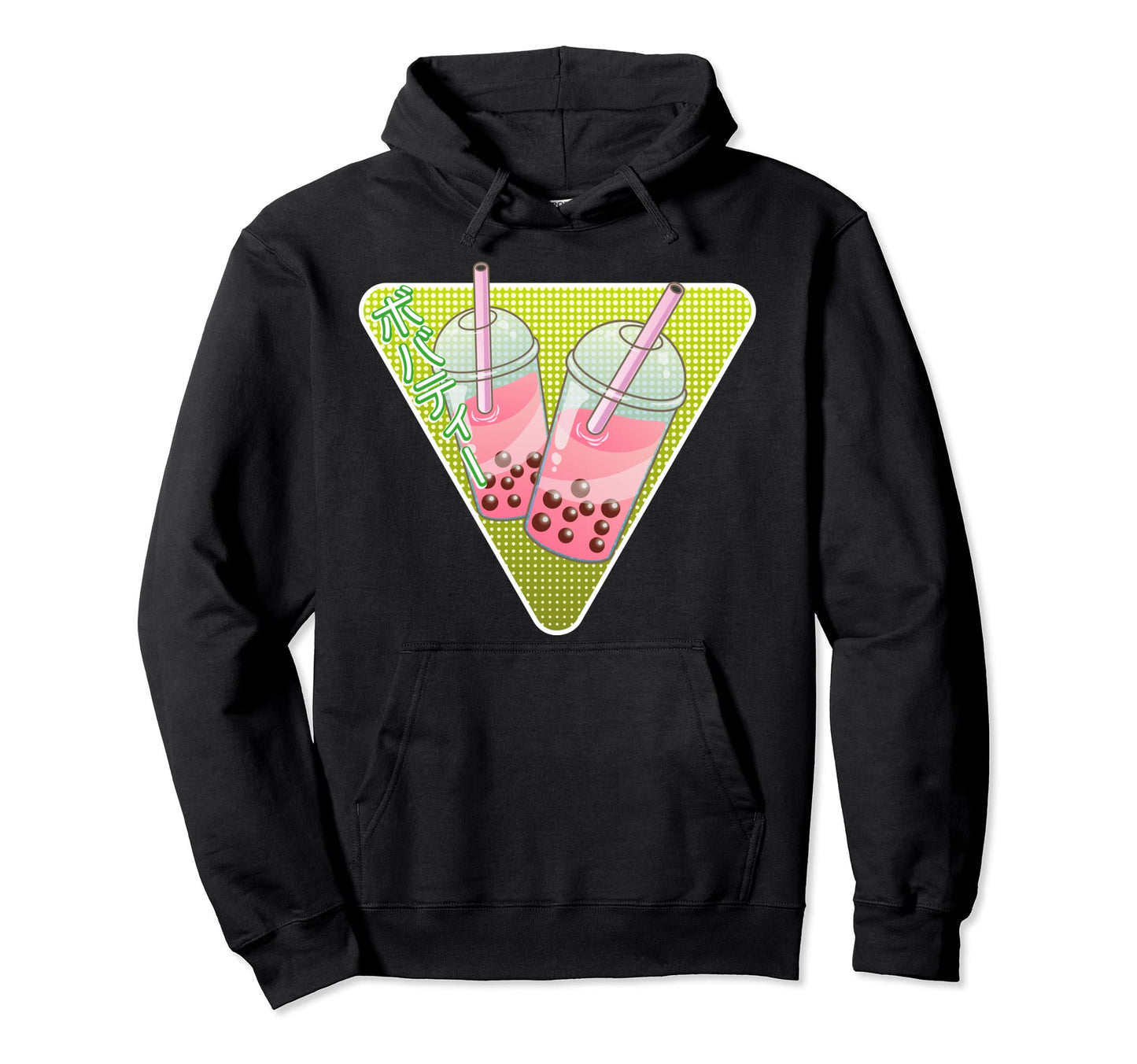 Vaporwave Aesthetic Strawberry Boba Tea Hoodie - Minimalist Print Unisex
