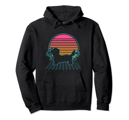 Dandie Dinmont Terrier 80S Vaporwave Hoodie - Custom Art Print for Adults