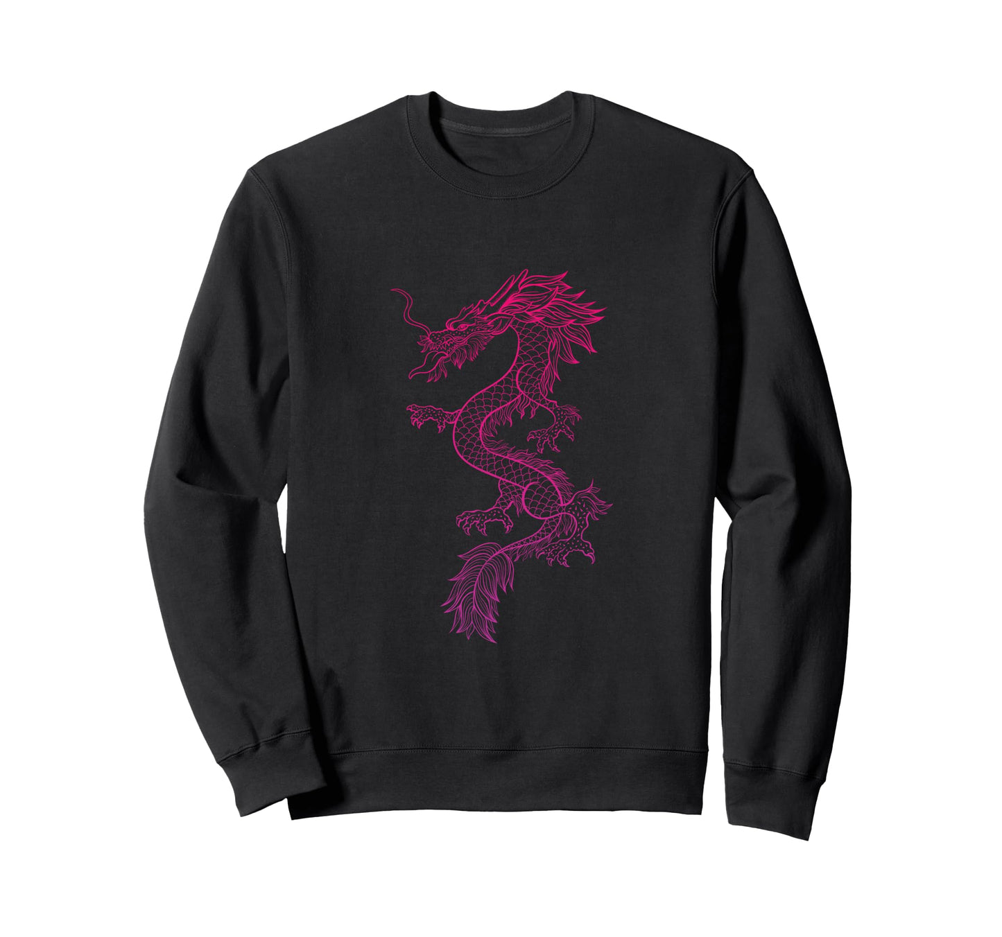 Red Japanese Dragon Y2K Aesthetic Sweatshirt - Graphic Print for Adults