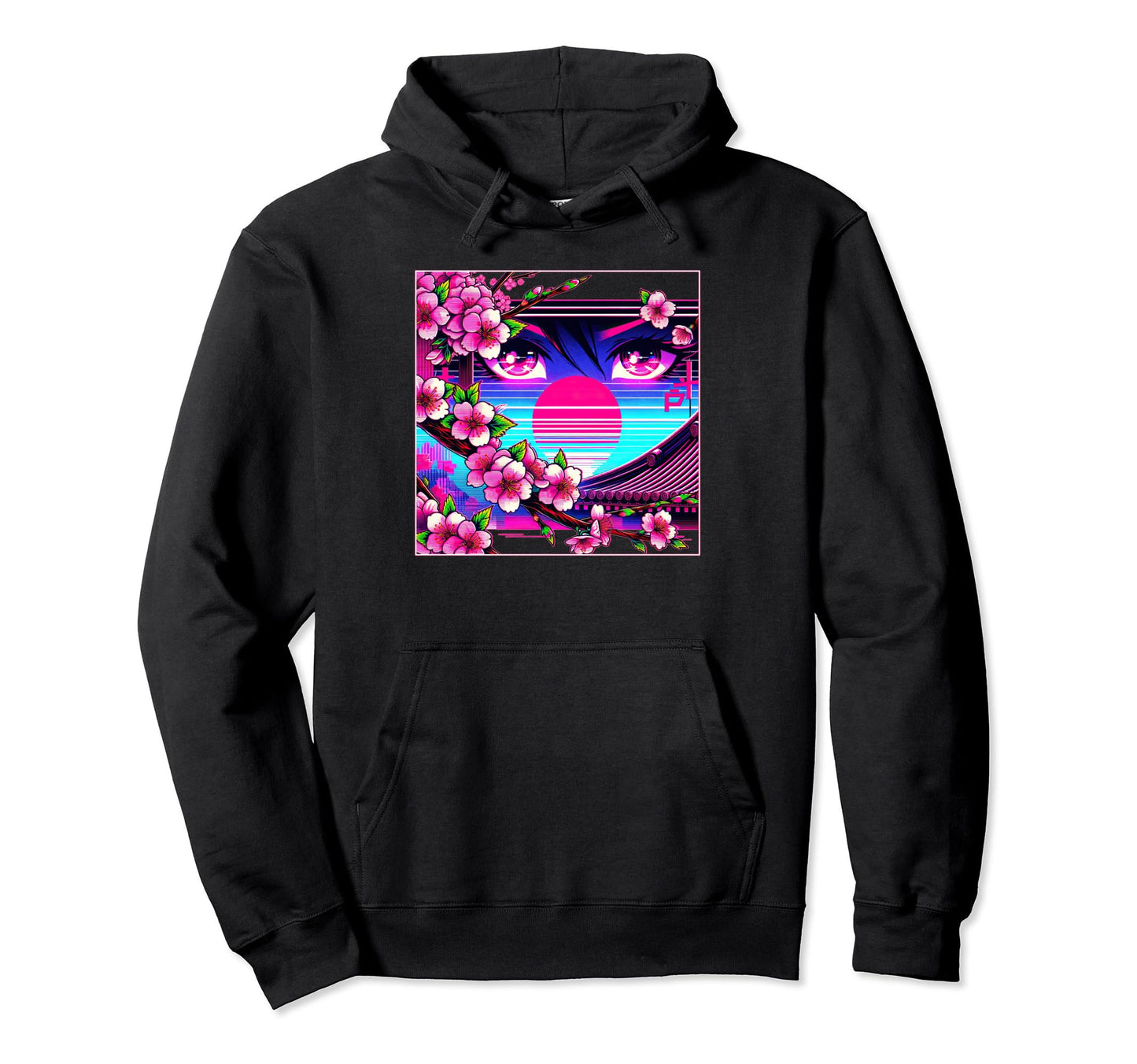 Sakura Synthwave Japanese Vaporwave Hoodie - Streetwear Style Unisex