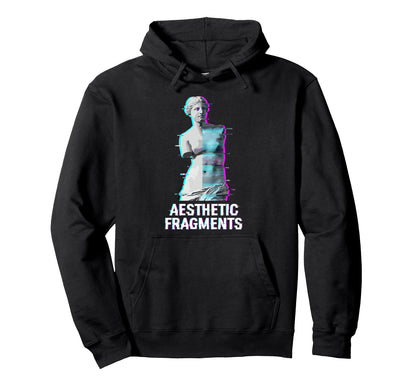Aesthetic Fragments Glitch Statue Hoodie - Minimalist Print Unisex