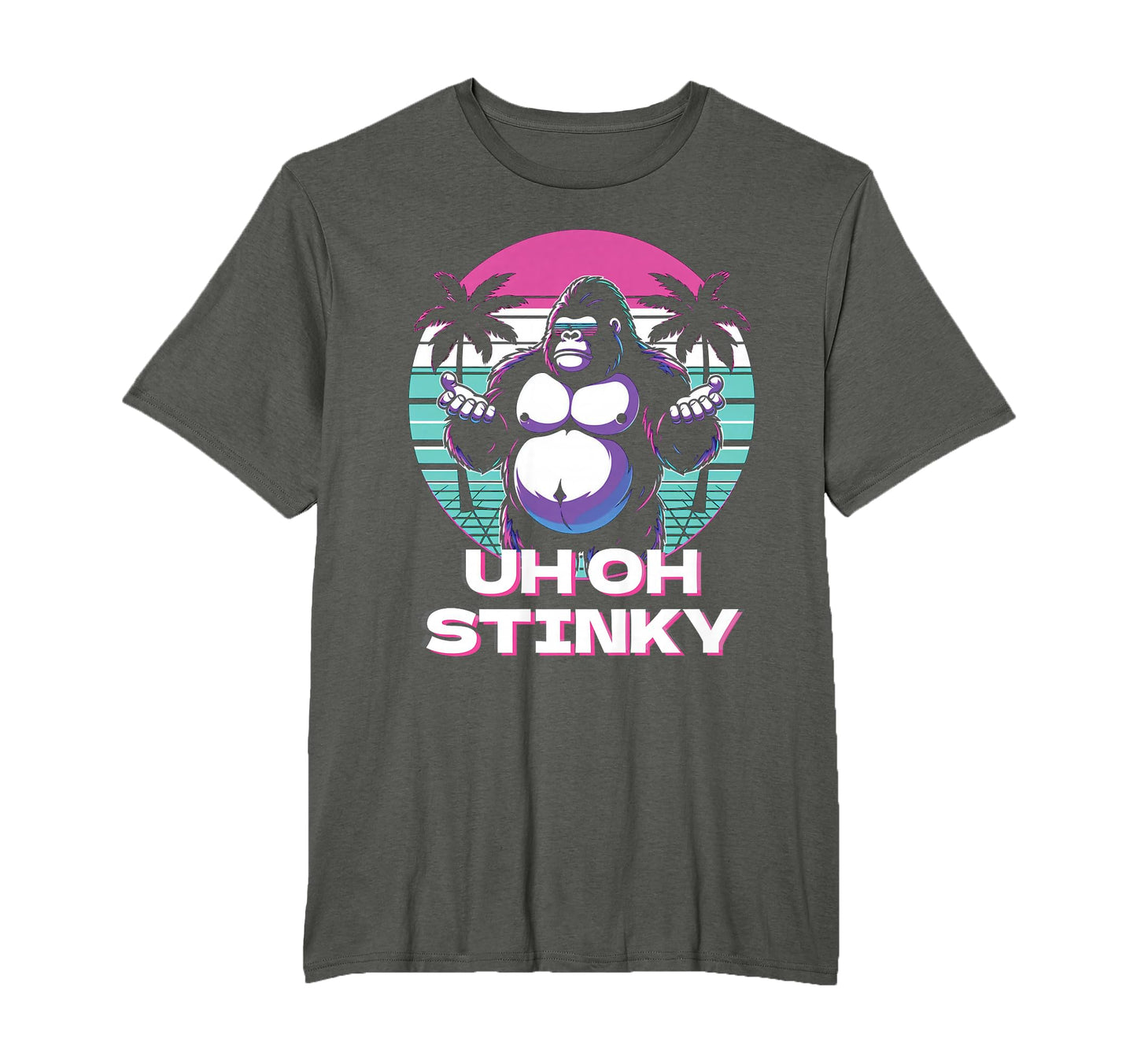 Uh Oh Stinky Monkey Ape Vaporwave T-Shirt - Streetwear Style Men Women