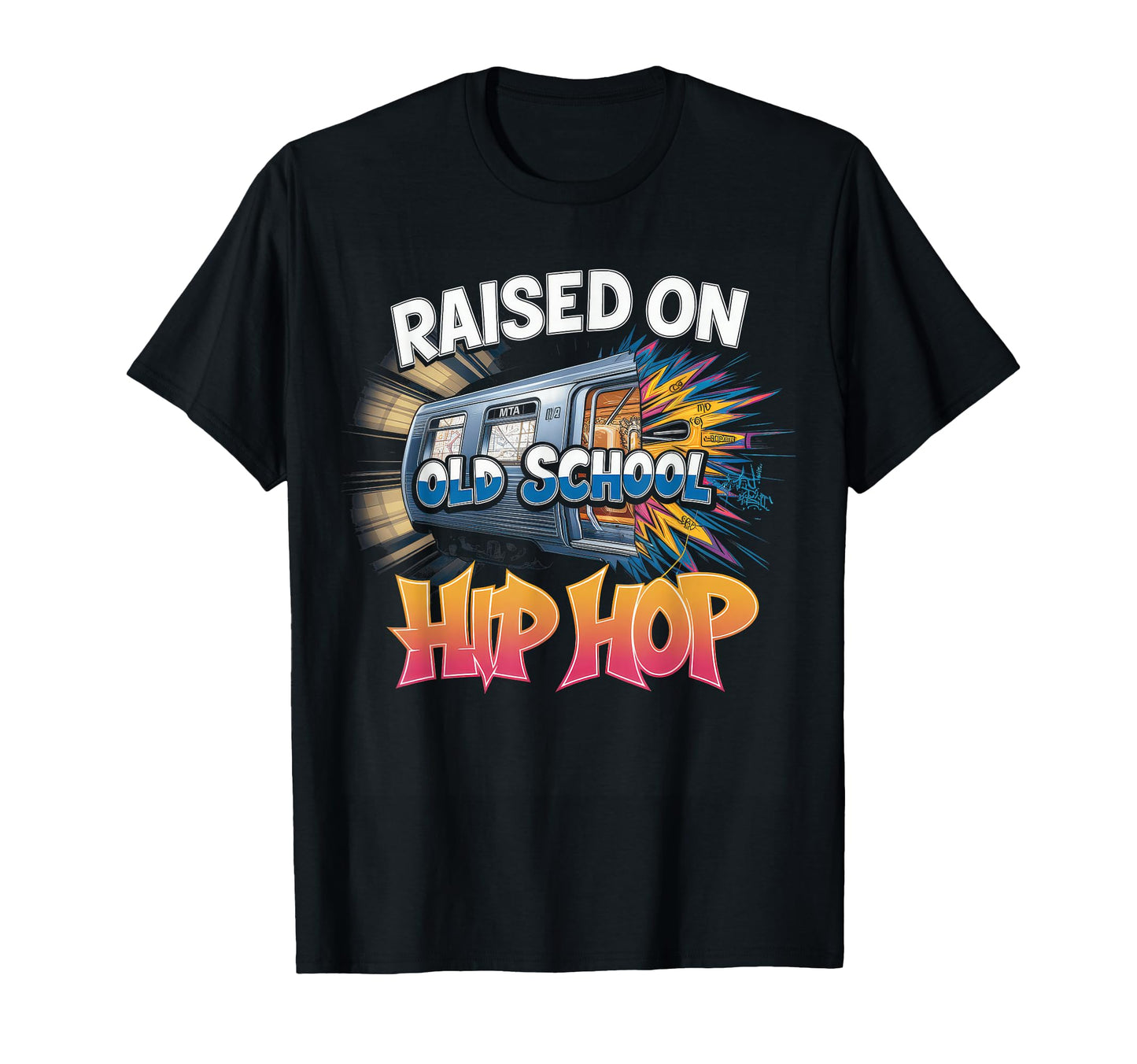 Raised Old School Hip Hop Cassette T-Shirt - Novelty Apparel for Adults
