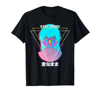 Stay Weird Pastel Goth Vaporwave T-Shirt - Graphic Print for Adults