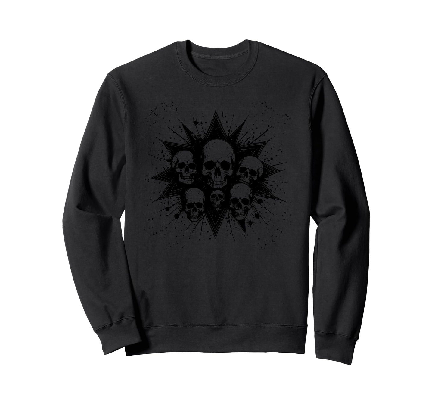 Grunge 90S Skulls Skeletons Skather Sweatshirt - Minimalist Print Unisex