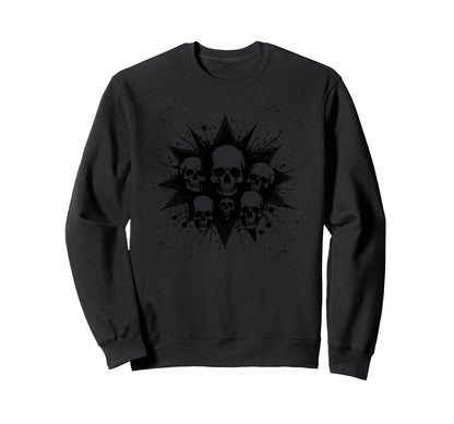 Grunge 90S Skulls Skeletons Skather Sweatshirt - Minimalist Print Unisex