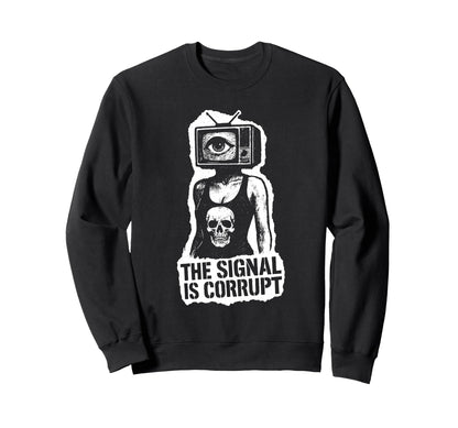 Punk Rock Skull 80S 90S Grunge Sweatshirt - Minimalist Print Men Women