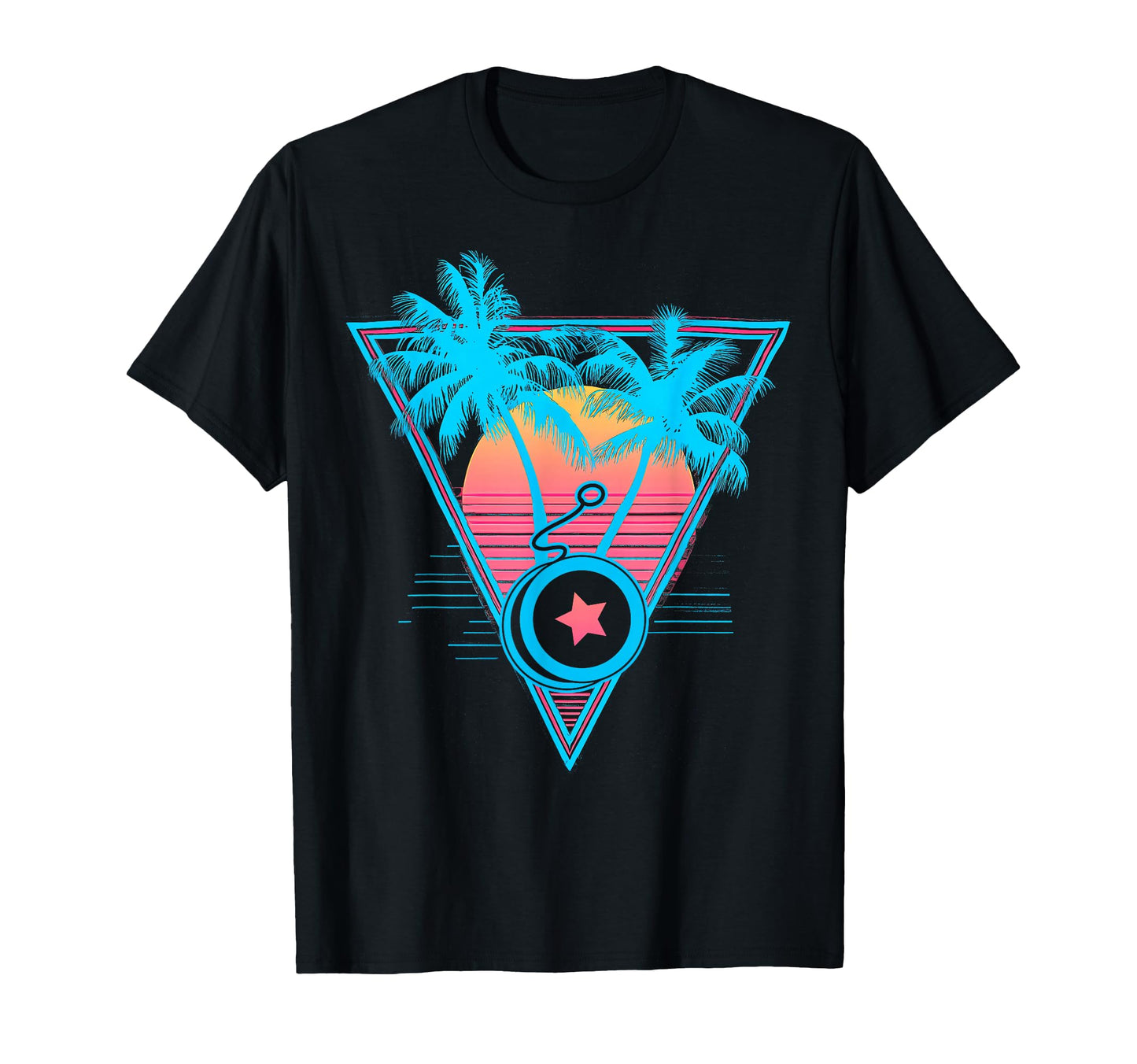 Yoyo Toy Vaporwave Aesthetic Sunset T-Shirt - Graphic Print for Adults