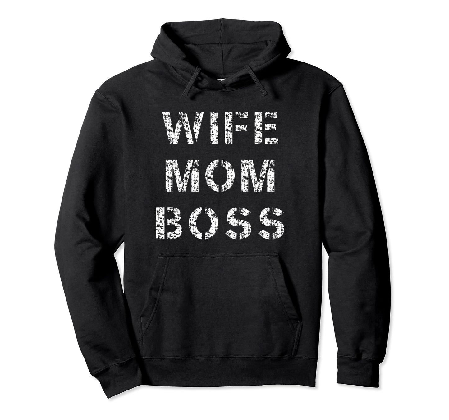 Distressed Wife Mom Boss 90S Grunge Hoodie - Custom Art Print Unisex