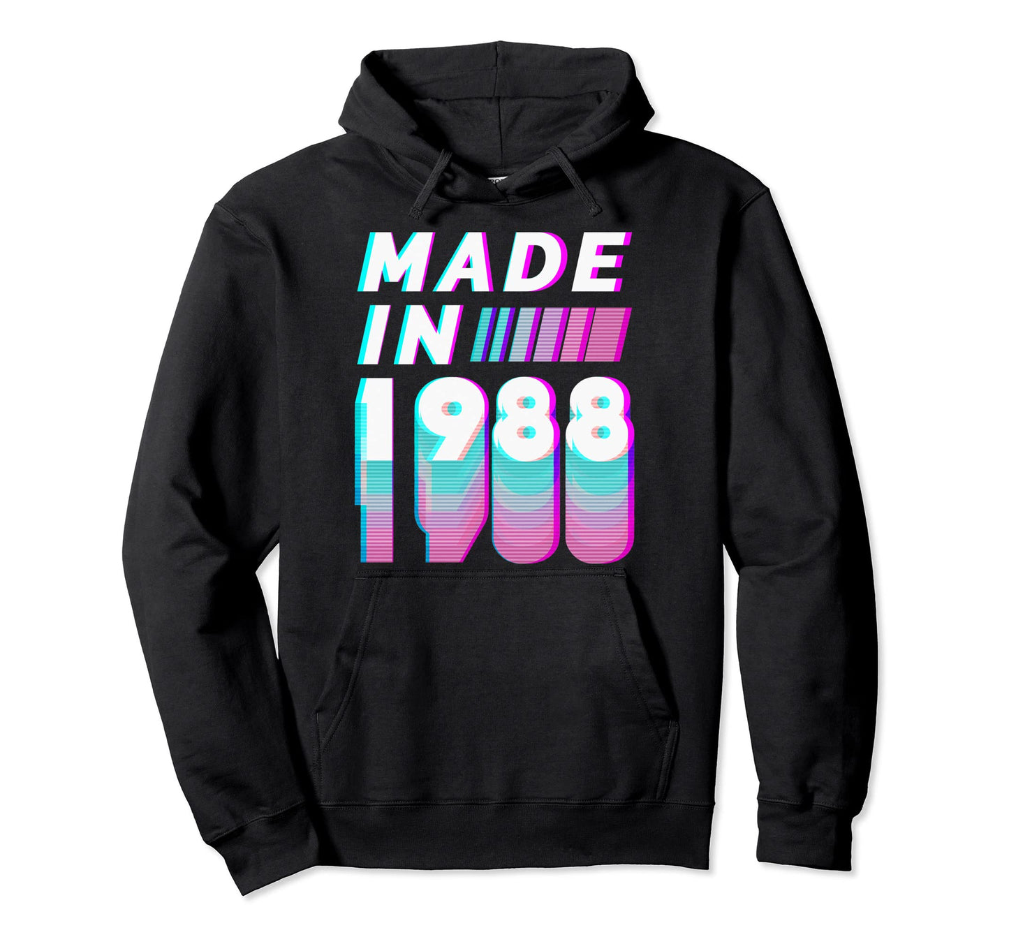 Made 1988 Vaporwave Aesthetic 33Rd Birthday Hoodie - Graphic Print Unisex