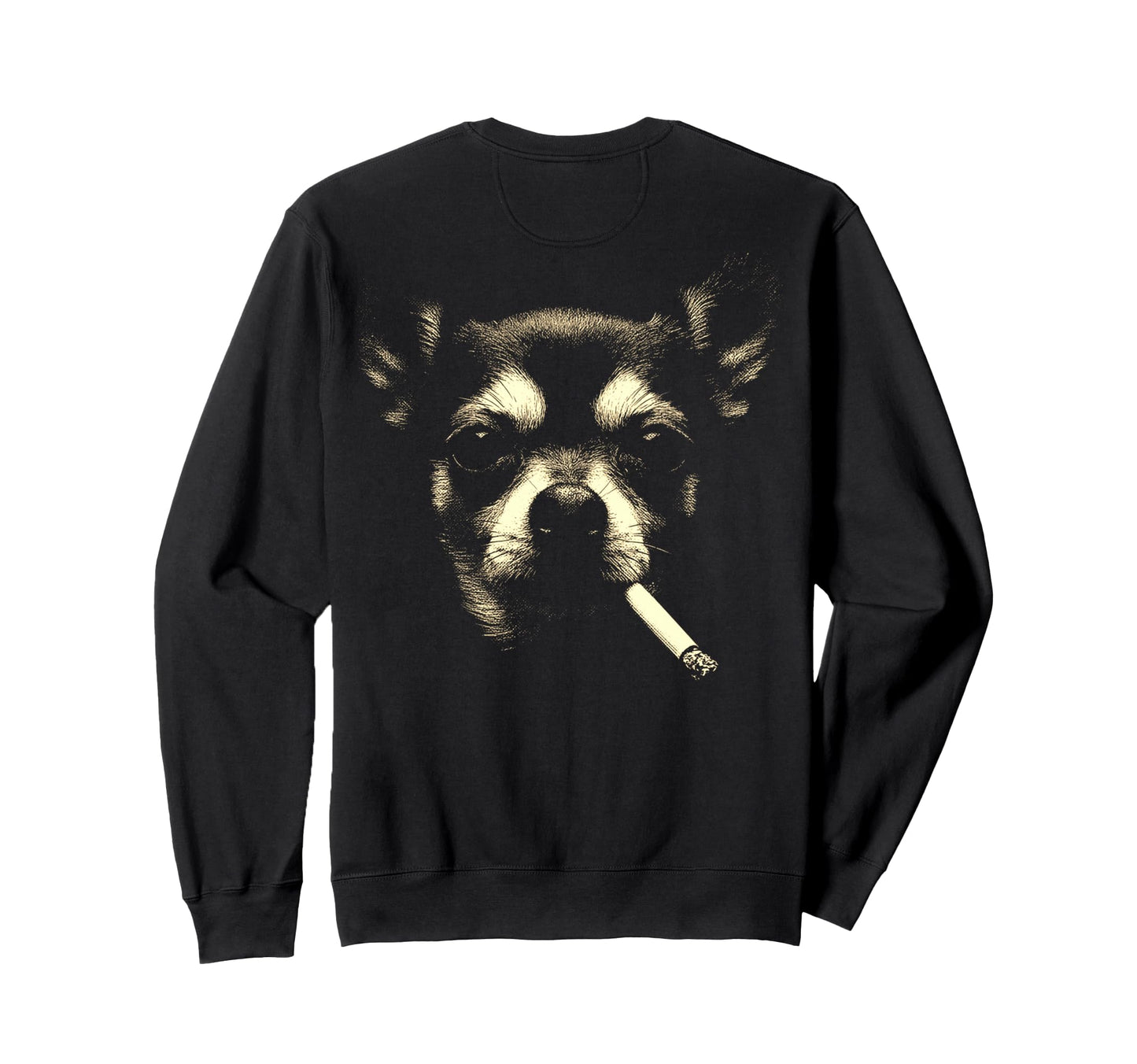 Chihuahua Smoking Cigarette Sweatshirt - Casual Everyday Wear Unisex