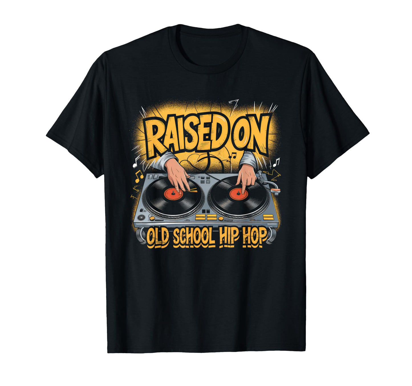 Raised Old School Graffiti Rap Hip Hop T-Shirt - Trendy Graphic Men Women