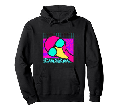 Aesthetic Vaporwave Outfits Flamingo Hoodie - Graphic Print Unisex